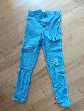 Denim&Co Distressed Skinny Jeans - Light Blue